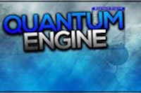 quantum engine logo on a blue background