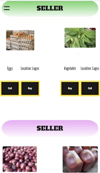 a screenshot of a mobile app showing different types of fruits and vegetables