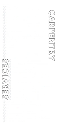a black and white poster for carpentry services