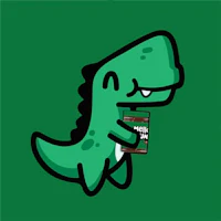 a t - rex holding a cup of coffee