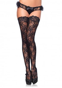 black lace thigh high stockings