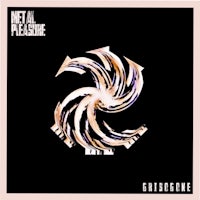 a black and white image of a spiral with the words'metal pleasure'