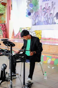 a man sitting on a chair