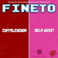 a poster with the words finto, cyfelenda, and dela west