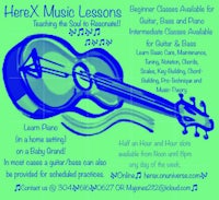 a flyer for herex music lessons