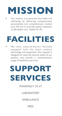 a flyer with the words mission facilities support services