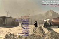 a screenshot of a video game with a desert in the background