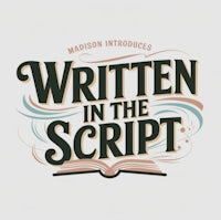 the logo for written in the script