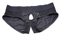 a black underwear with a hole in the middle