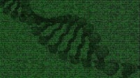 an image of a dna strand on a green background