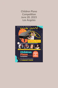 a poster for the children's piano competition in los angeles