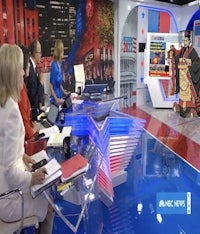 a group of people on a television set