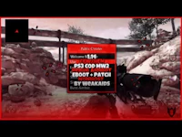 a call of duty game with a red background