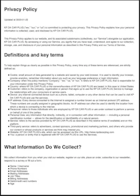 a privacy policy document with the words'privacy policy'