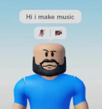 a man with a beard and a beard with the text hi i make music