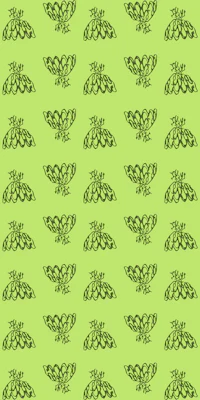 a green background with a black and white pattern