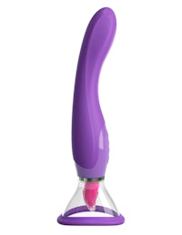 a purple sex toy on a white background