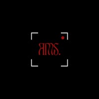 a black background with a red logo on it