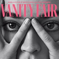 the cover of vanity fair with a woman covering her eyes