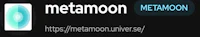 the logo for metamoon on a black background