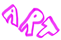 the word art in purple on a black background
