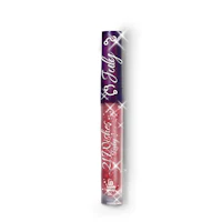 a bottle of lip gloss with a red lid