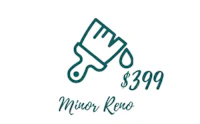 a logo with a paint brush and the words'minor renovo'