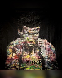 a painting of a man with a tattoo on his arm