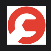 a logo with a wrench in it