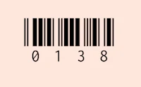 a barcode on a pink background