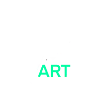 deni art logo on a pink background