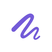a purple letter m on a black background