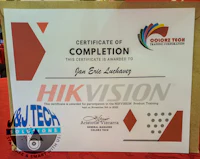 a certificate of completion for hikvision