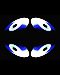 two evil eyes on a black background