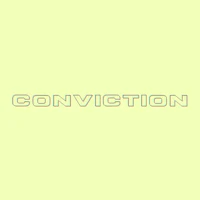 an image of the word conviction on a yellow background