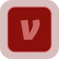 a red button with the letter v on it