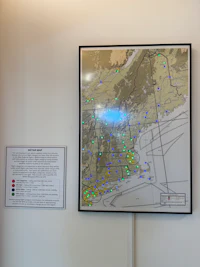 a map of san francisco airport hangs on the wall