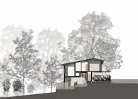 a rendering of a house on a hillside