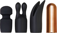 a set of black and copper sex toys