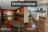before and after pictures of a kitchen renovation