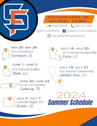 a flyer for the southern force summer schedule