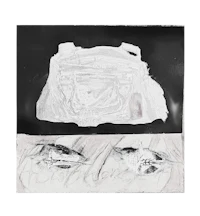 a black and white drawing of a bag