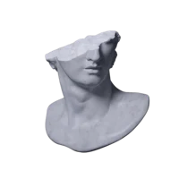 a 3d bust of a woman on a black background