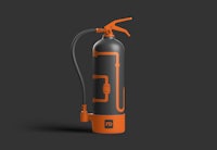 a fire extinguisher on a black background
