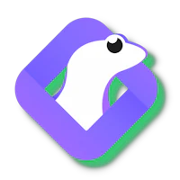 a purple and purple square with a bird in it