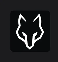 the fox logo on a black background