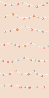 a colorful christmas garland on a beige background