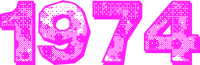 a pink background with the word 1974 on it