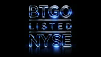 btgo listed nyse logo on a black background