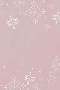 a pink background with snowflakes on it